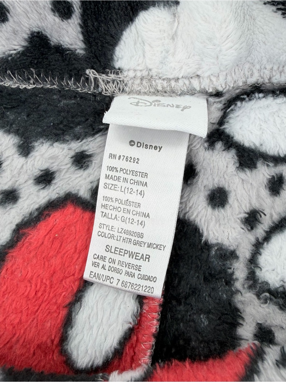 Disney Large L Women’s Mickey Mouse Plush Fleece Pajama Shorts Dots Loungewear - Picture 3 of 5